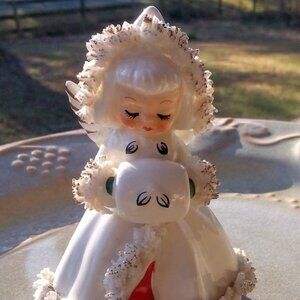 Vintage Holt Howard 1958 Ceramic Christmas Angels Candleholder Made in Japan EC